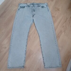 Levi's 501 Jeans Mens 42 x 32 Original Fit Gray Denim Straight‎ Leg Grey NEW